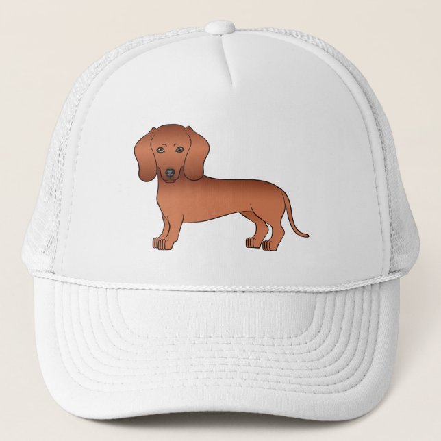 Boné Cachorro De Desenho Animado Fofo Dachshund De Cabe (Frente)