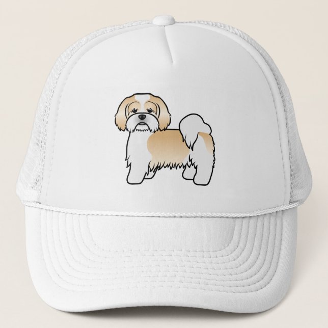 Boné Cachorro De Desenho Animado Fofo Lhasa Apso Dourad (Frente)