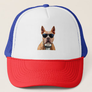 Boné Cachorro de óculos solares chapado