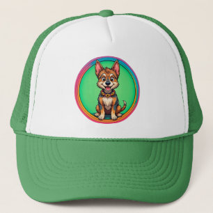 Boné Cachorro Feliz de Desenho Animado Colorido