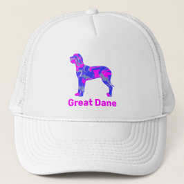 Boné Cachorro Grande Silhueta Rosa Quente e Azul