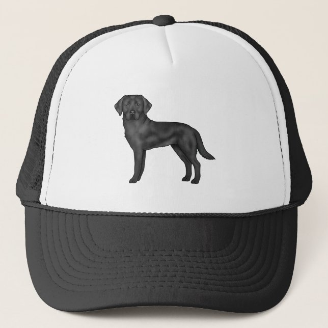 Boné Cachorro Labrador Retriever Preto Desenho Lab Pret (Frente)