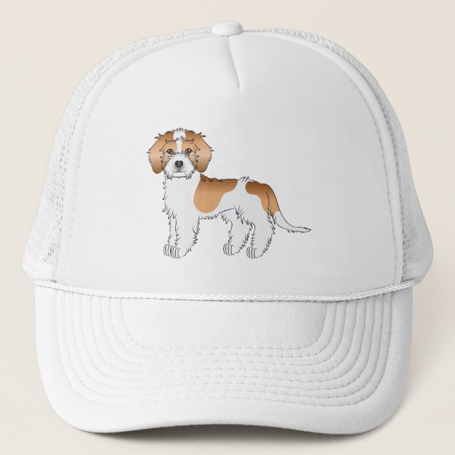 Boné Cachorro Mini Goldendoodle Parti-color Dourado Alb (Frente)