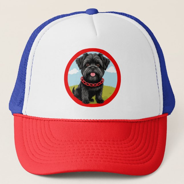 Boné Cachorro Negro Cachorro Vermelho com Estilo de Car (Frente)