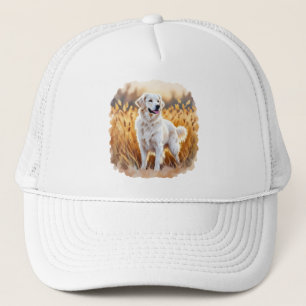 Boné Cachorro Retriever Dourado Branco