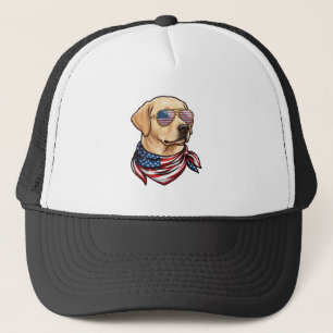 Boné Cachorro Usa Óculos de Sol Bandana da Bandeira