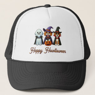 Boné Cachorros bonitos como fantasma, bruxa e vampiro
