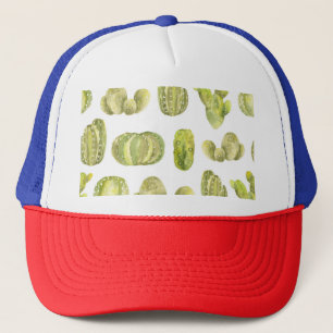 Boné Cactus Bonito, Decoração Sem Costura De Aquarela.