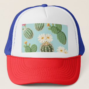 Boné Cactus, flores cor-de-rosa: decor leve