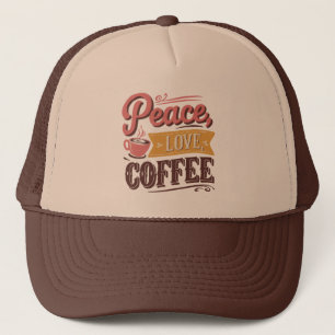 Boné Café com arte de palavras retrô legal