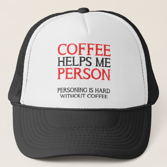 Boné Café Pessoa Personificando Chapéu de Caminhoneiro  (Frente)