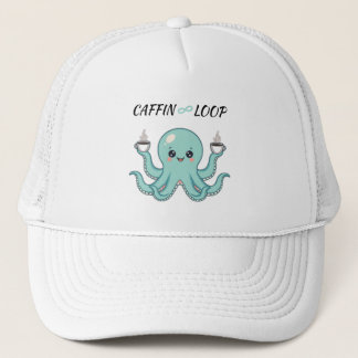 Boné Caffin Loop Kawaii Hat – Cute Octopus Coffee