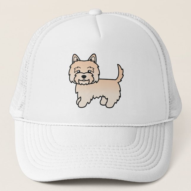 Boné Cairn Terrier Creme Cachorro de Desenho Animado Fo (Frente)