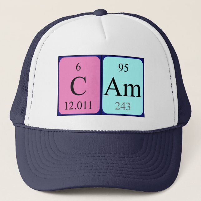 Boné Cam periodic table name hat (Frente)