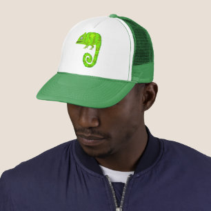 Boné Camaleão verde fofo