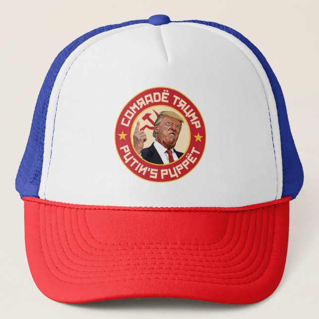 Boné Camarada Trump: Fantoche de Putin - Ilustração Sov (Frente)