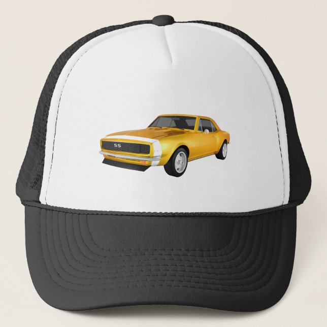 Boné Camaro 1967 SS: Revestimento amarelo: modelo 3D: (Frente)