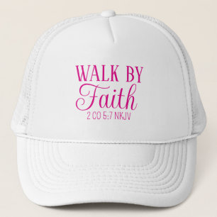 Boné Caminhada por Faith Christian Living Pink Simple