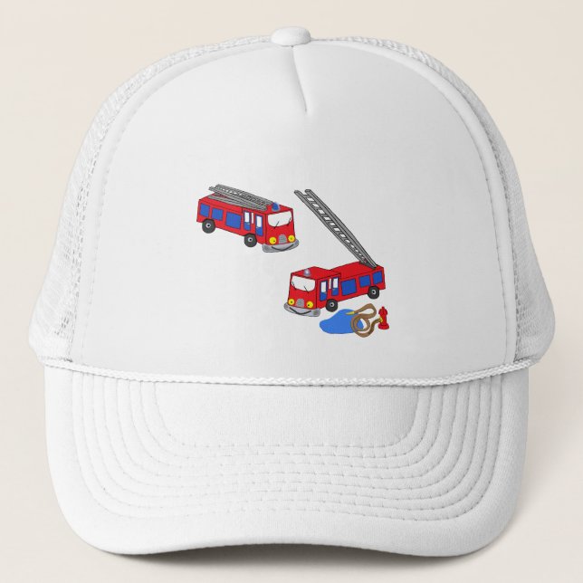 Boné Caminhões de Fogo Vermelho de Bombeiro (Frente)