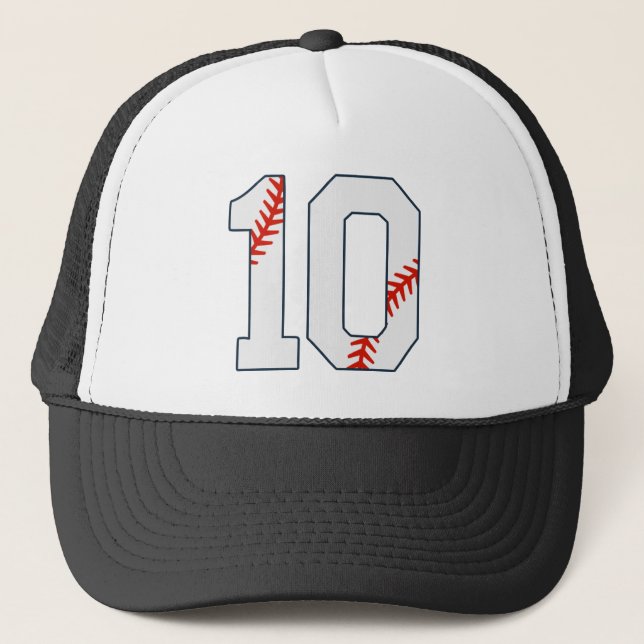 Boné Camisa de Beisebol Número 10 (Frente)