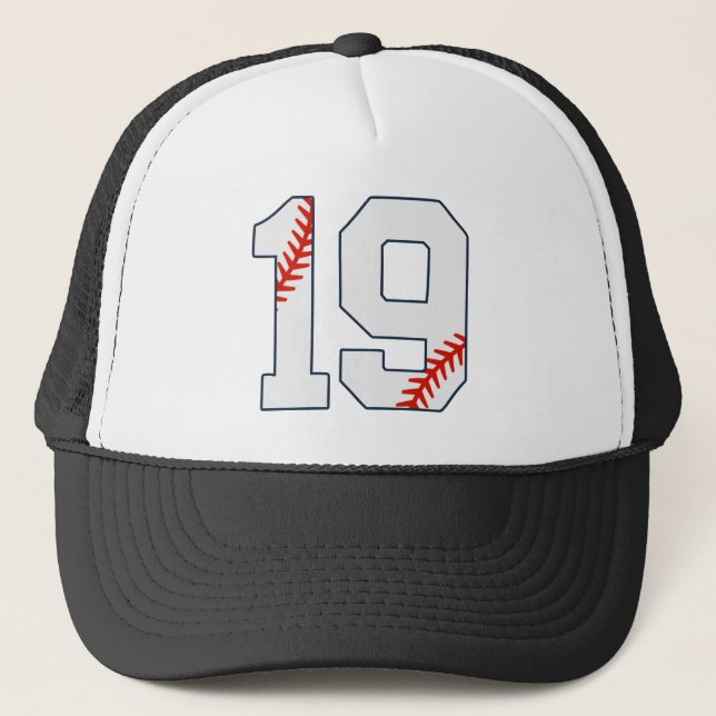 Boné Camisa de Beisebol Número 19 (Frente)