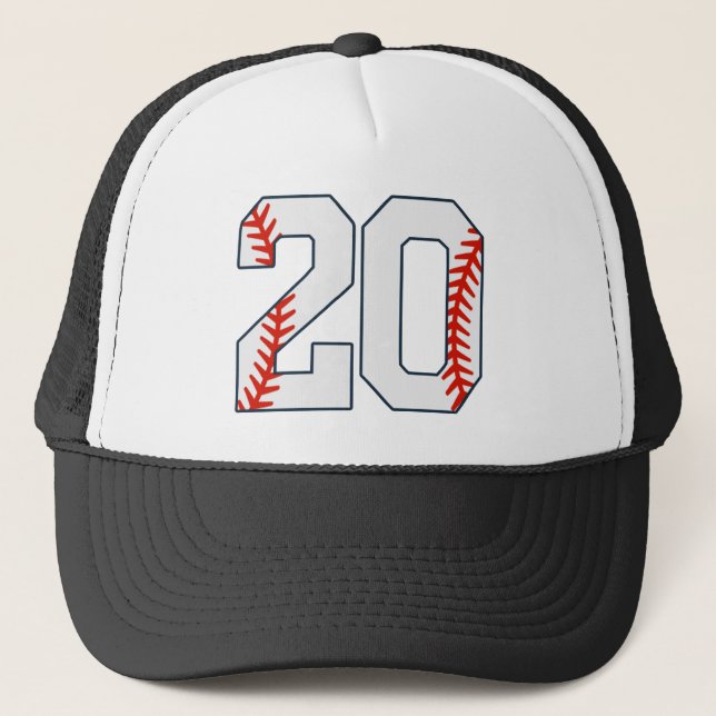 Boné Camisa de Beisebol Número 20 (Frente)