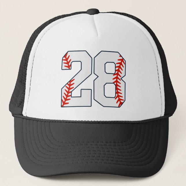 Boné Camisa de Beisebol Número 28 (Frente)