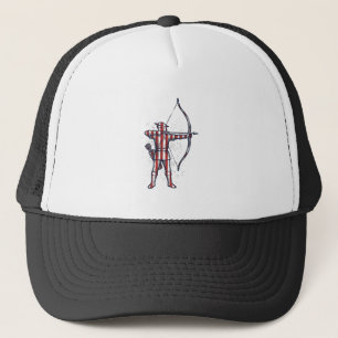 Boné Camisa de Caça com Arco e Bandeira Americana Vinta