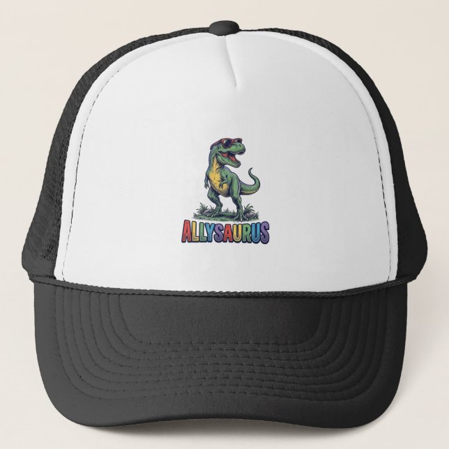 Boné Camisa de óculos de sol de dinossauro retrô Allysa (Frente)