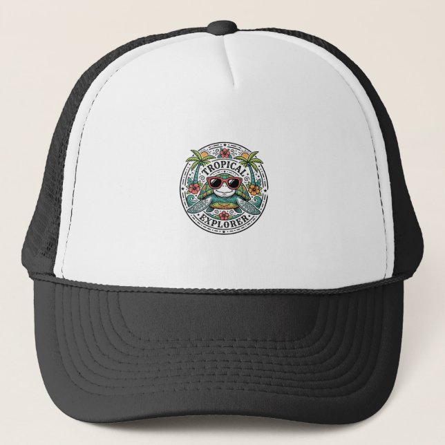 Boné Camisa Gráfica de Óculos de Sol de Tartaruga Marin (Frente)