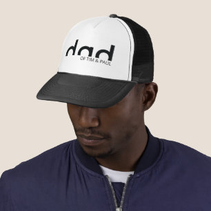 Boné Camisa Moderna Simples de Pai com Nomes das Crianç