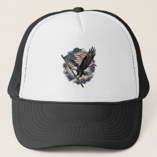 Boné Camisa Patriótica com Desenho de Águia e Bandeira
