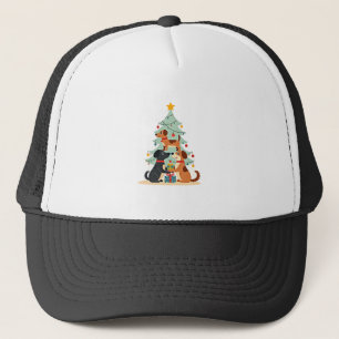 Boné Camiseta Árvore de Natal Cachorro Fofa Divertida C
