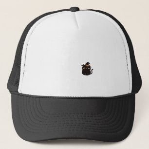 Boné Camiseta Clássica de Gato Preto Fofo com Chapéu de