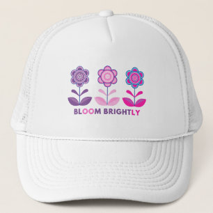 Boné Camiseta com Desenho Florido e Bonito