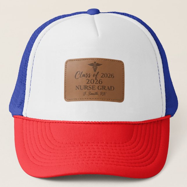 Boné Camiseta com Remendo de Couro para Formatura de En (Frente)