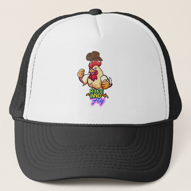 Boné Camiseta "Frango Engraçado: Levante e Voar” (Frente)