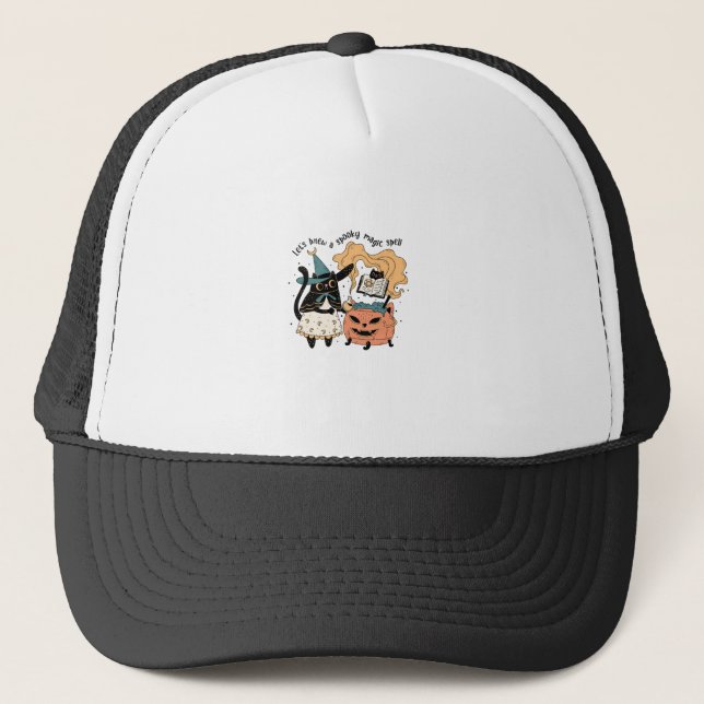 Boné Camiseta Manga Longa de Halloween Festa Gata Mãe F (Frente)