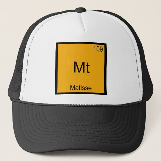 Boné Camiseta Mt - Símbolo do Elemento Químico Matisse  (Frente)