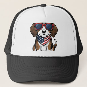 Boné Camiseta Óculos de Sol Cachorrinho Beagle Patrióti