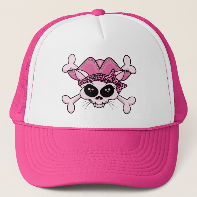Boné Camiseta Pretty Pirate Kitty Skull (Frente)