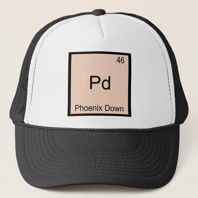 Boné Camiseta Símbolo do Elemento Químico Pd - Phoenix  (Frente)