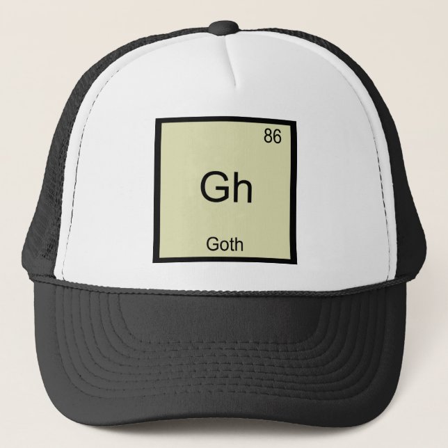 Boné Camiseta Símbolo Químico Divertido de Góth - Gh (Frente)