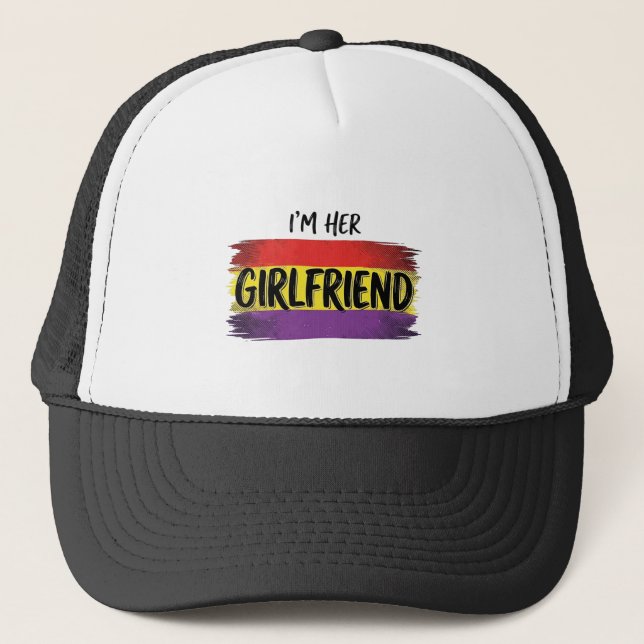 Boné Camiseta Vetorial Arco-íris Orgulho da Namorada De (Frente)