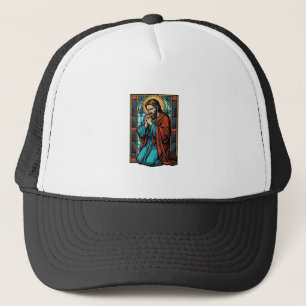 Boné Camiseta Vetorial Figura Religiosa Orando Vintage