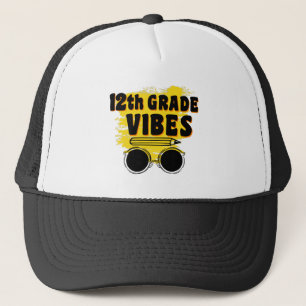 Boné Camiseta Vibes do 12º Ano de Volta às Aulas Primei