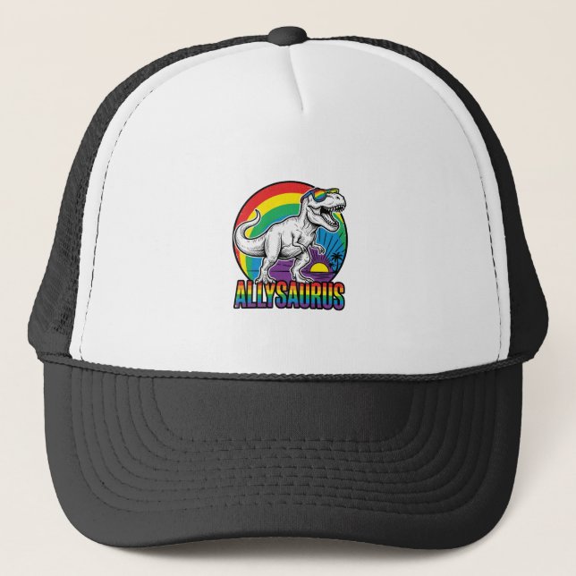 Boné Camiseta Vintage de Dinossauro Arco-íris Allysauru (Frente)