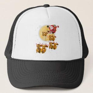 Boné Camisetas de cão de Natal Engraçadas em Reindeer