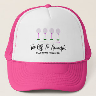 Boné Camisetas de Golfe Rosa Meninas Chapéu de Golfe