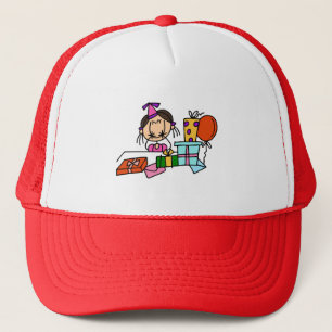 Boné Camisetas Menina Cabelo Castanho Com Presentes De